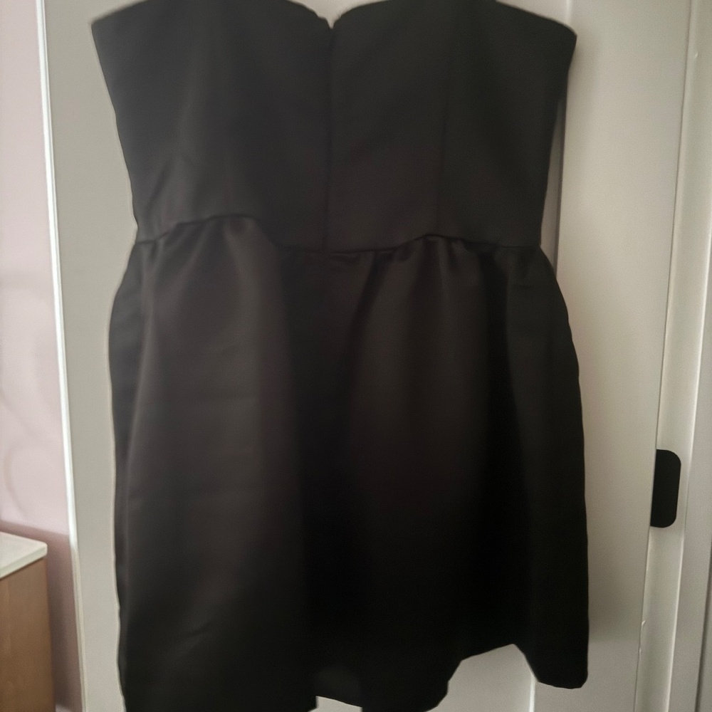 AQUA  Satin Bow Mini Dress - Black XL * Like New * Worn Once - Picture 3 of 6